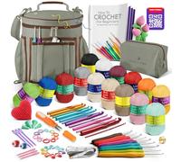 Crochet Kit for Beginners Adults and Kids - Beginner Crochet Kit for Adults with Step-by-Step Video Tutorials, Amigurumi and Crocheting Kit, Crochet Starter Kit with Soft Crochet Yarn and Crochet Bag
