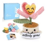 Crochet Kit for Beginners Adults - Tulip Plants Starters Crochet Kit, Beginners Crocheting Kitting for Adults Kids, DIY Craft Gifts with Crochets Yarns, Hook, Step-by-Step Video, Instruction