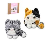 Crochet Kit for Beginners, Amigurumi Cake & Coffee Scene Starter Set with Video Tutorial, Complete Yarn & Hook Supplies, DIY Dessert Desk Decor for Coffee Lovers