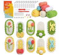 Crochet Kit for Beginners,Crochet Kit for Beginners - Learn to Weave Flower Hair Pins with Video Tutorials,Complete Knitting Craft Kit, Accessories