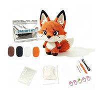 Crochet Kit for Beginners, Diy Knitting Supplies kit for Adults（Fox）