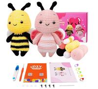 Crochet Kit for Beginners,Knitting Beginner Pack for Adults Step-by-Step Video Tutorials | Animals Crochet Kit Beginners, Family Crafting Fun for Adults and Kids