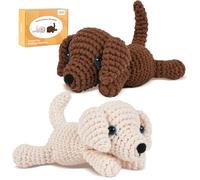 Crochet Kit for Beginners, Learn to Crochet, Include Easy Knitting Soft Yarn, Step-by-Step Video Tutorial, Hook, Holiday Birthday Gift for Adults and Kids(Golden Retriever)