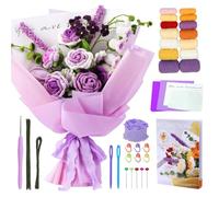 Crochet Kits for Beginners Adults, Bouquet Crochet Kit, Beginners Crochet Kit with Step-by-Step Video Tutorial, Complete Flower Crochet Kits for for DIY Craft Creations, Valentine, Mother's Day