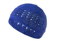 Crochet Knit Beanie Hat, Royal Blue Abba Style, Breathable Open Weave Design, Women's Head Covering (Green)