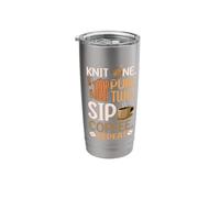 Crochet Knit One Purl Two Sip Coffee Repeat Knitting Stainless Steel Insulated Tumbler