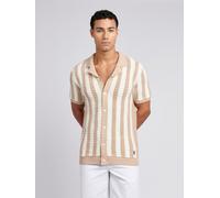 Crochet Knit Open Collar Polo Shirt U.S. POLO ASSN. Fawn L