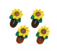 Crochet knitted Sunflower Hair Clips For Girls Mother's day Birthday Christmas Gifts Hair Accessories Barrettes Strong Hold jaw clip for Thick Thin Hair Makeup Application (4Pcs)