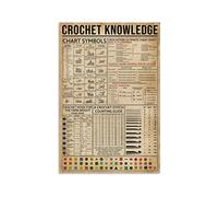Crochet Knowledge,12 * 8 Inches Vintage Funny Poster Wall Decor Art Gift Retro Picture Metal Sign