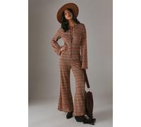 Crochet Lattice Front Retro Jumpsuit Warehouse Pink 14