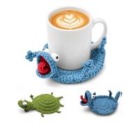 Crochet Lizard Coaster,Cute Handmade 3D Lizard Mug Rug,Funny Amigurumi Animal Cup Mat,Creative Home Table Decor Drink Mug Rug,Funny DIY Craft Making Supplies for Adults Beginners (A-Finished)