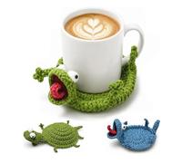 Crochet Lizard Coaster,Cute Handmade 3D Lizard Mug Rug,Funny Amigurumi Animal Cup Mat,Creative Home Table Decor Drink Mug Rug,Funny DIY Craft Making Supplies for Adults Beginners (B-Finished)