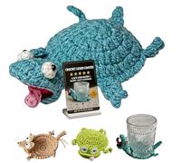 Crochet Lizard Coaster, Unique Lizard funny Coasters, Cute 3D Handmade Crochet Animal Coaster, Decorative Drink Mug Rug for Home Decor (Blue*1)