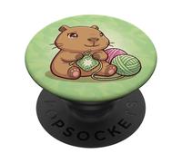 Crochet Lover Capybara Cozy Yarn Craft Vibe PopSockets Adhesive PopGrip
