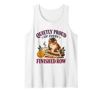 Crochet Lover Cat Coffee Finished Row Cozy Craft Humor Tank Top