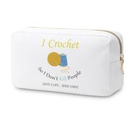 Crochet Lover Gifts Funny Makeup Bag Gifts Crocheting Gifts Christmas Birthday Gifts Crochet Cosmetic Bag Humorous Novelty Present for Knitting and Crochet Beginner Mom Grandma Sister Knitting Bag