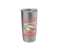 Crochet Makes Me Feel Less Murdery Crocheting Crocheter Stainless Steel Insulated Tumbler