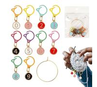Crochet Markers - Metal Multicolor Numbered Clip Set, Reusable Locking Markers | Cat Ear Knitting Loop Counters, for Crocheting, Sewing, Quilting and DIY Craft Projects
