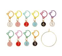 Crochet Markers Numbered Multicolor Cat Ear Metal Clip
