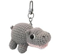 Crochet Moo Deng Hippo Keychain | Handmade Knitted Baby Hippo Doll | Cute Plush Keychain of Moo Deng Hippo