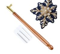 Crochet Needles Set - Crochet Tool with Wooden Handle, Beading Needles for Embroidery, for Adults, Beginners Creative Passionate DIY Hobby Craft Sequin Ideal Gift