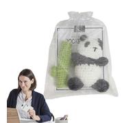Crochet Panda Bear - Cute Panda | Handcrafted Crochet Plush With Greeting Card And Organza Package For Animal Themed Party Decoration, Babies, Toddler Girls & Boys
