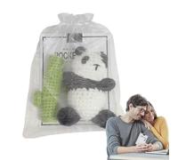 Crochet Panda Bear - Cute Soft Panda,Handmade Adorable Crochet Animal With Greeting Card And Organza Bag For Christmas, Birthday, Thanksgiving, Children's Day, Animal Themed Party