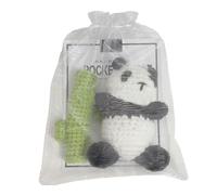 Crochet Panda, Crochet Panda Bear | Soft Cute Panda - Adorable Handmade Crochet Panda with Greeting Card and Organza Package for Thanksgiving Party Baby Shower