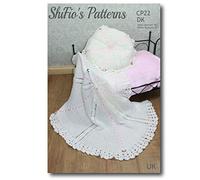 Crochet Pattern for Baby, Babies Shawl Crochet Pattern, Afghan Crochet Pattern, Booklet, Instructions, Craft UK Terminology, CP22