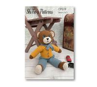 Crochet Pattern for Teddy Bear with Dungarees, t Shirt, Jacket and Scarf, Double Knitting and 4ply, CP519