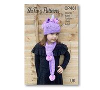 Crochet Pattern for Unicorn Hat & Scarf, Baby to Adult Sizes, Chunky Yarn, UK Terminology, This is NOT A hat and Scarf, This is a Pattern, CP461