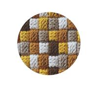Crochet Pattern Yellow Brown White Round Magnetic Fridge Magnets For Kitchen Durable With Enduring Magnetism