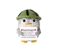 Crochet Penguin Figurine - Funny Handcrafted Yarn Toy, Whimsical Mini Plush, Funny Brithday Galentines, Lightweight Decorative Amigurumi | Bedroom Table Accent With Nursery Party Holiday Decoration