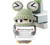 Crochet Penguin Plush,3.94 Inch Cute Motivational Doll | Home Decor Crochet Doll - for Kids Adults Employees Christmas Colleagues Craft Lovers Collectors Desk Bookshelf Dressing Table