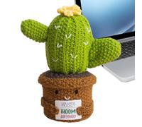 Crochet Plant - 7x14cm Crocheted Desk Decor | Handmade Yarn Cactus Ornament - Potted Plant | Mindfulness Gift | Desk Bedroom Bookshelf