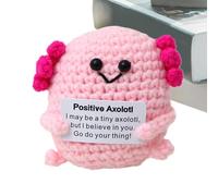 Crochet Plush - Handmade Knitted Animal Doll | Cute Wool Toy with Positive Card for Girls, Boys, Home Decor, Study Table, Nursery, Dormitory, Living Room, Work Place