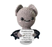 Crochet Pocket Gift - Handmade Plush Crochet, Mini Positive plushiess | Motivational Keepsake Soft Toy Adults Kids, Support Present Gift Idea for Men Women Friends with Encouragement Card Message