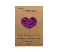Crochet Pocket Heart, Crocheted Pocket Hug Keepsake Handmade Thoughtful Pocket Hug Crochet Heart Greeting Card For Birthday, Wedding, Valentines, Friends, Grandma