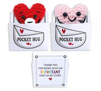 Crochet Pocket Hearts, Pocket Hugs for Friends, Thank You Gifts for Love, College Gifts for Girls, Handmade Gift for Teacher Student, Cute Emotional Support Crochet Hearts, Mental Health Decor