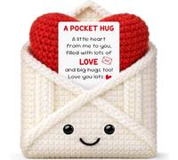 Crochet Pocket Hug Envelope Love Decor,Mothers Day Decorations Gifts for Mom from Daughter Son,Best Friend Birthday Gifts for Women,Long Distance Relationship Thinking of You Gifts for Friends Couples