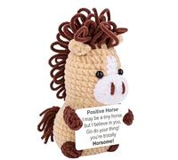 Crochet Positive Animals,Horse Cute Funny Knitted Decor | Crocheted Animals - for Birthday Housewarming Christmas Stocking Stuffer Friend Coworker Home Room Men Women Family