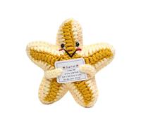 Crochet Positive - Cute Positive Crochet Doll, Soft Inspirational Plush Figure, Knitted Starfish Toy Companion, Handmade Encouragement Desk Buddy | For Kids Birthday Companion Boy Girl School