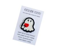 Crochet Positive,Halloween Positive Ghost with Card | Inspirational Wool Ornaments Collectible Toy for Workplace Car Home Women Girls Teachers Friends