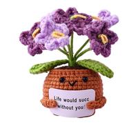 Crochet Potted Flowers | Handmade Emotional Comfort Plant | Artificial Flower Pot Hand Knitted Crochet giftss | Crochet Positive Flower Pot For Gifting And Desktop Decorations