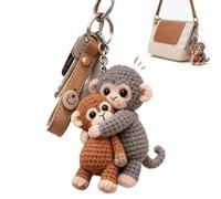Crochet Punch The Monkey Keychain,Handmade Monkey-Hug Keychain, Suitable For Carrying On A Backpack, Handbag, Or Car Keys (1pc)