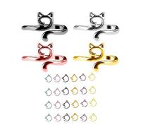 Crochet Ring Tension Rings for Crocheting Cute Cat Stitch Markers Colorful Crochet Stitch Marker Yarn Control Ring with Storage Box (Multicolor)
