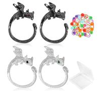 Crochet Rings,BENOSPACE 4pcs Dragon Crochet Rings with 20pcs Crochet Marker Clips Crochet Tension Ring for Fingers Adjustable Flying Dragon Finger Yarn Guide Ring Set for Crocheting Knitting with Box