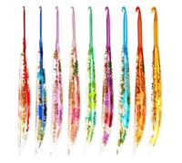 Crochet Set - 9 Pieces Ergonomic Style Floral Resin Crochet Hooks With Knitting | Crochet Kit With For Hand Knitting, For Knitting Blankets Dolls Shawls Scarves And Sweaters