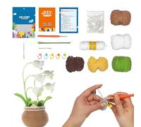 Crochet Set Beginner - Knitting Set For Potted Plants, DIY Flower Accessories, Soft Wool Crochet Set With Artificial Plant Design And Simple Learning Guide | Home Decor For Living Room Writing