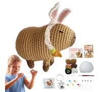 Crochet Set for Learning, Capybara Beginner Set, Crochet Set for Beginners, Crochet Animal Knitting Sets, Simple Capybara Crochet Set for Children, Adults, Friendly Craft Kit, Handmade Animal Crochet